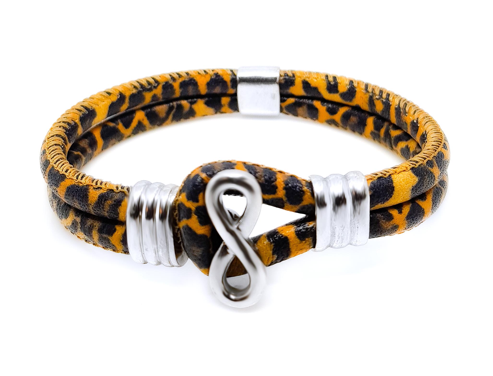 my-bracelet_by_loboda_infinity_aleopard_print_mojazapestnica_srebro_usnjena_zapestnica